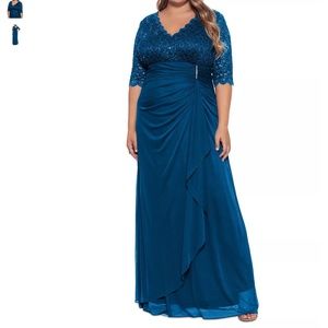 Betsy and Adam evening gown/mother of the groom/bride dress. 16W. Teal blue.